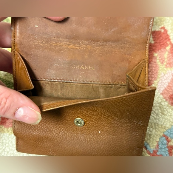 CHANEL Timeless Caviar Leather Classic Brown Bi-Fold Wallet W/ CC Logo - Picture 8 of 16